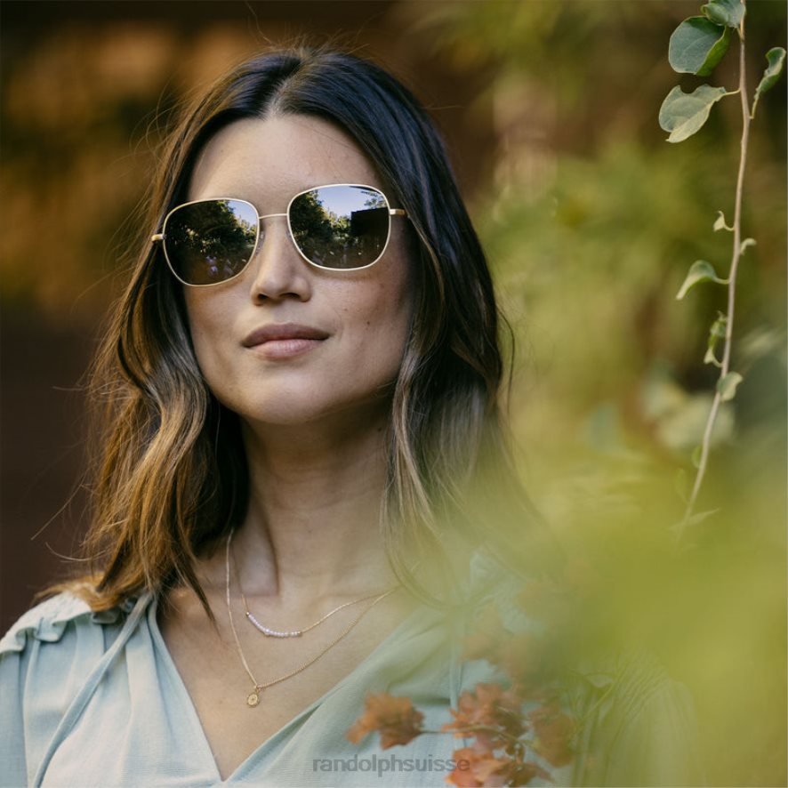 Randolph cecil Or satiné 23 carats et feuillage persistant lentille polarisée en nylon dégradé PDX28661