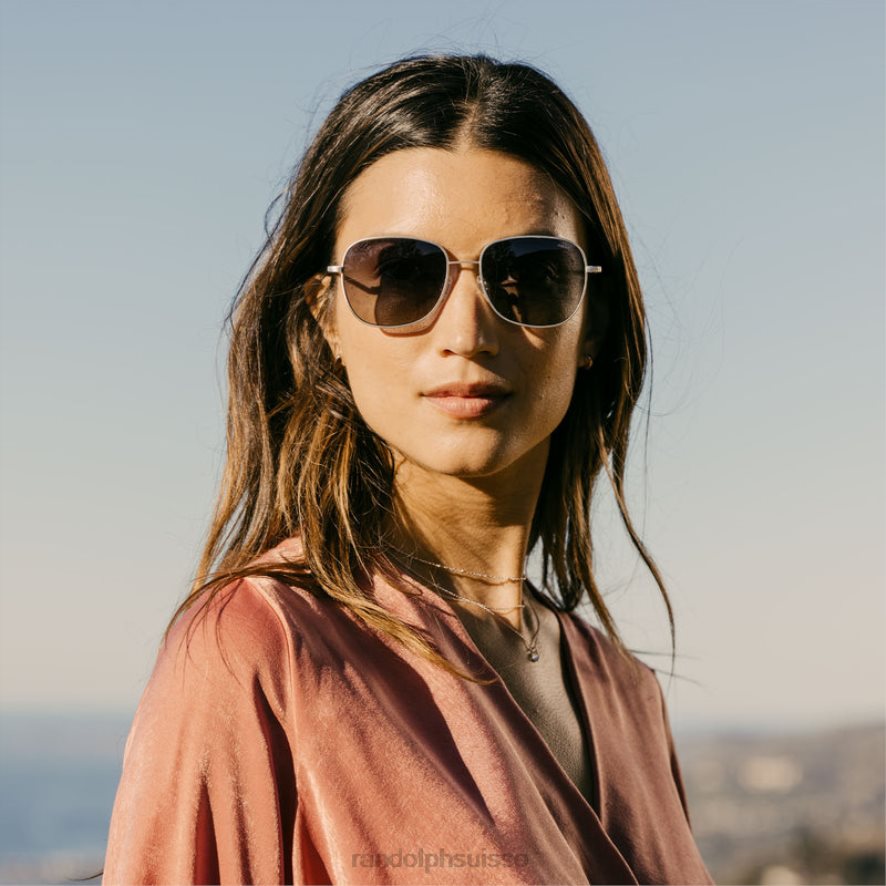 Randolph cecil argent satiné & gris côtier lentille polarisée en nylon dégradé PDX28673