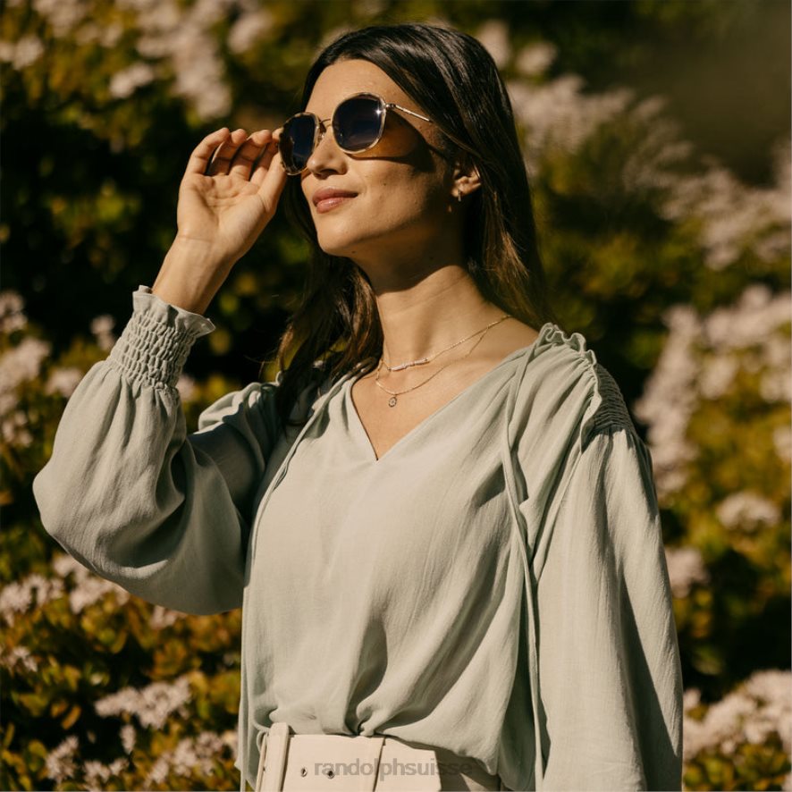 Randolph fusion d\'élinor Tortue or 23 carats & caramel noir & sable du cap lentille polarisée en nylon dégradé PDX28630