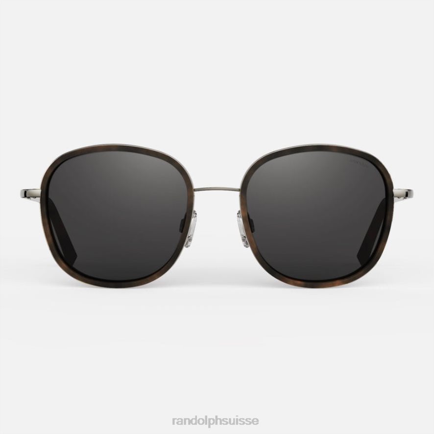 Randolph fusion d'élinor incrustation de tortue gunmetal et caramel foncé et gris américain lentille polarisée en nylon PDX28672