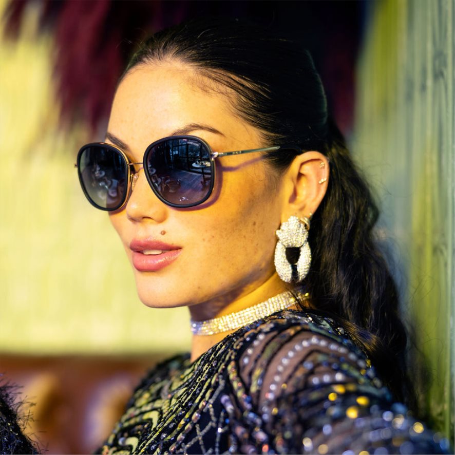 Randolph fusion d\'élinor incrustation de tortue gunmetal et caramel foncé et gris américain lentille polarisée en nylon PDX28672