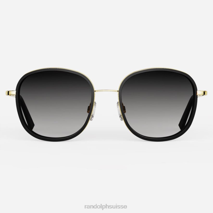 Randolph fusion d'élinor or 23 carats & incrustation d'onyx mat & gris côtier lentille en nylon non polarisée PDX286108