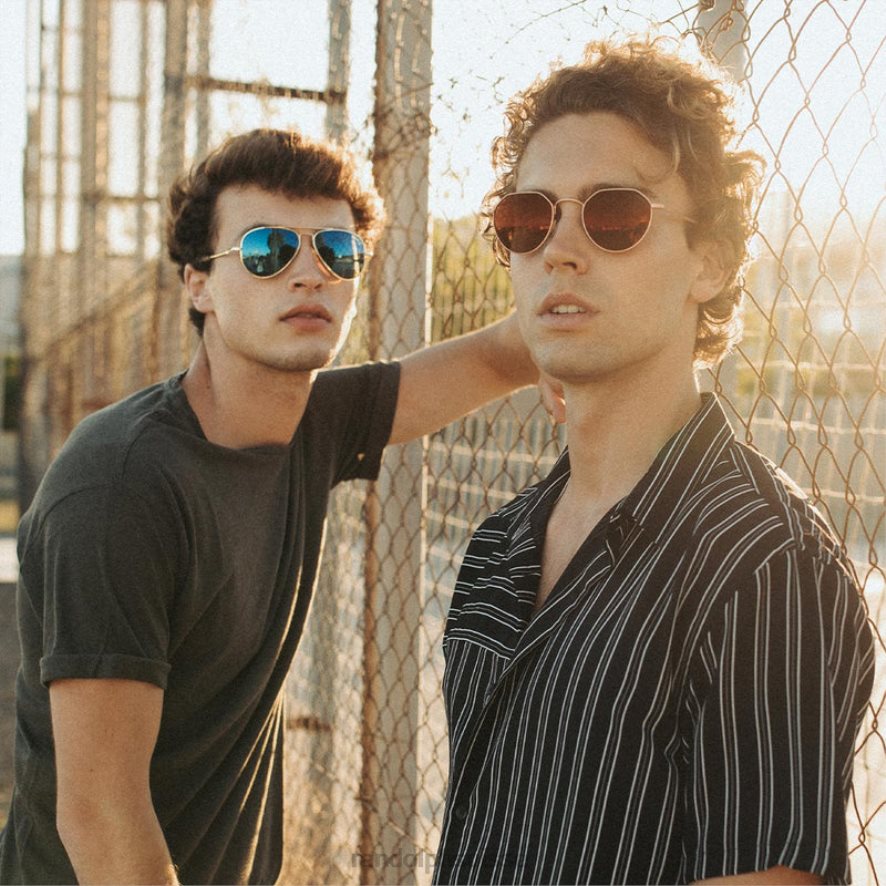 Randolph hamilton Or blush 22 carats et coucher de soleil d\'automne verre polarisé miroir en nylon PDX28658