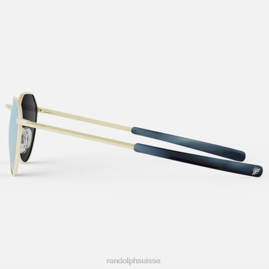 Randolph hamilton Or champagne 22 carats et bleu mystique verre polarisé miroir en nylon PDX28657