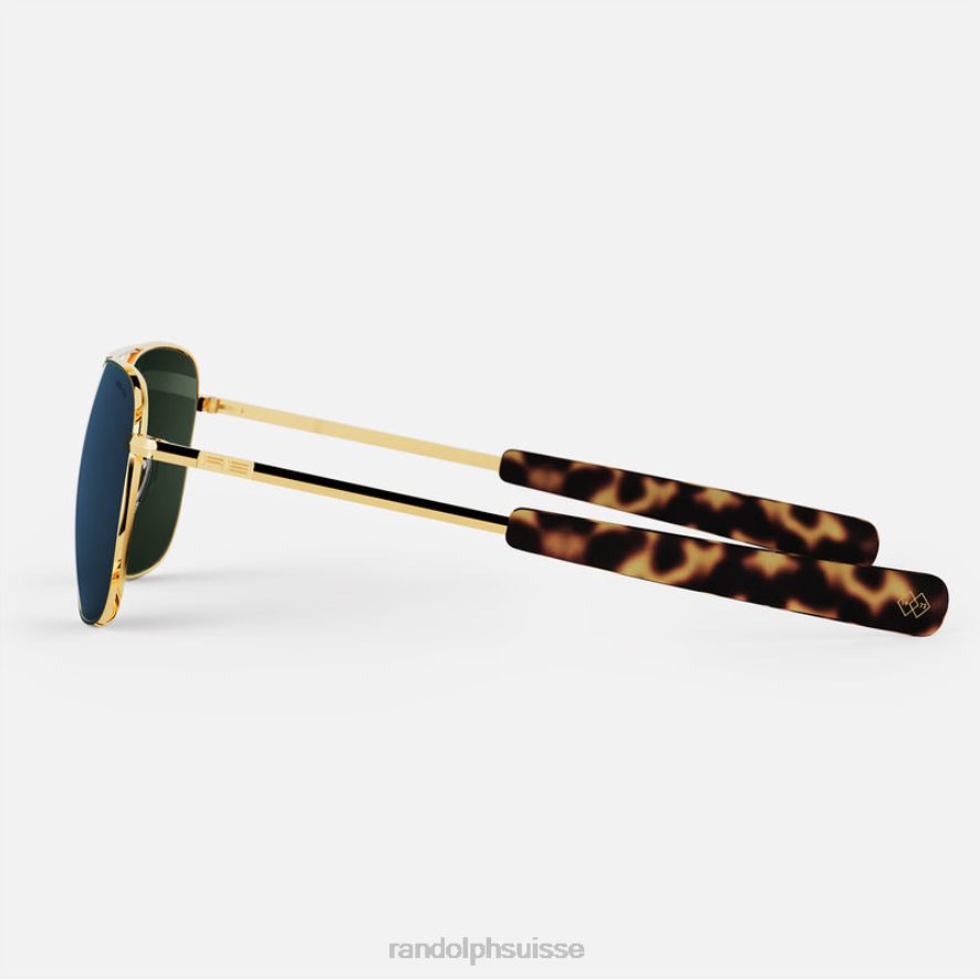 Randolph aviateur 1 or 23 carats et cobalt lentille en verre polarisée PDX28611