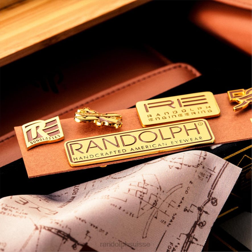 Randolph aviateur 1 or 23 carats et gris américain lentille en verre polarisée PDX2861