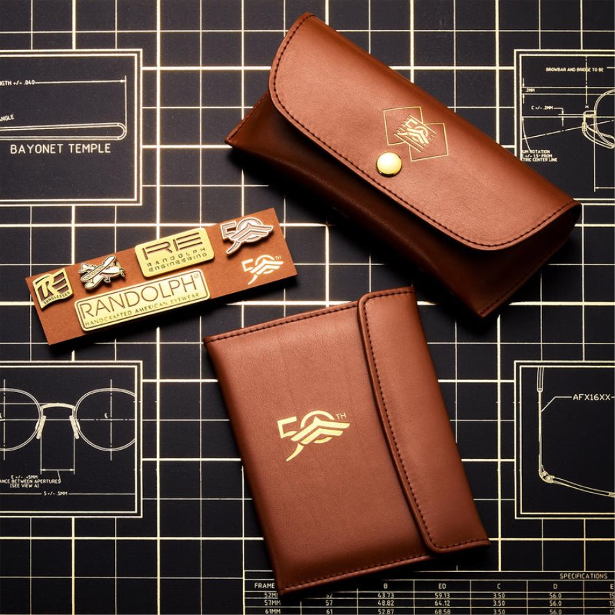 Randolph aviateur 1 or 23 carats et gris américain lentille en verre polarisée PDX2861