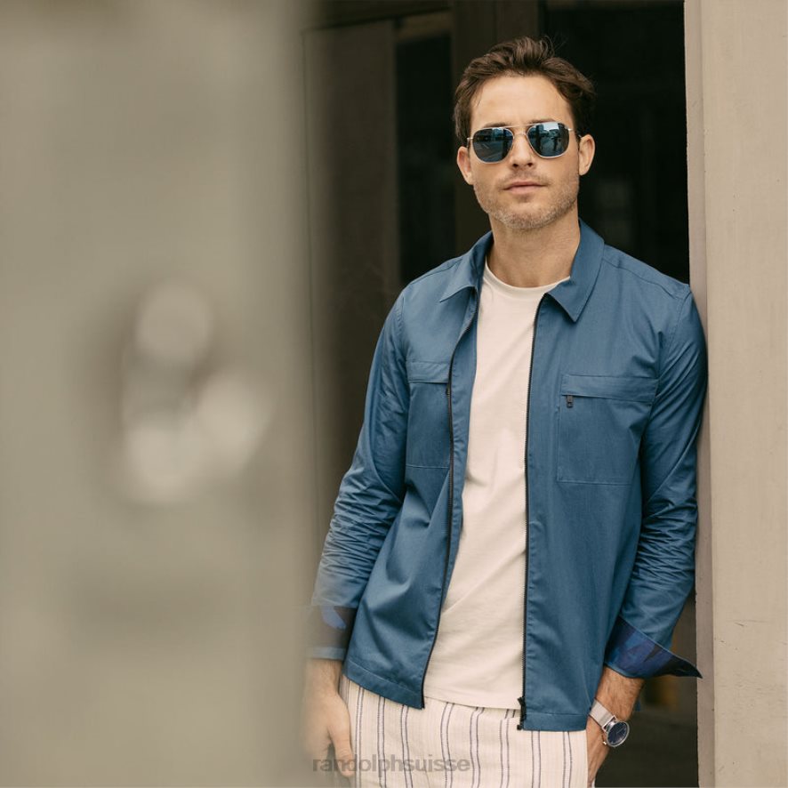 Randolph aviateur 1 or blanc 23k & gris américain lentille en verre polarisée PDX2864