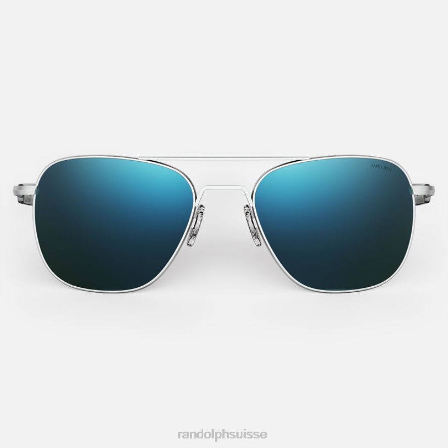 Randolph aviateur 2 chrome mat & cobalt lentille en verre polarisée PDX28622