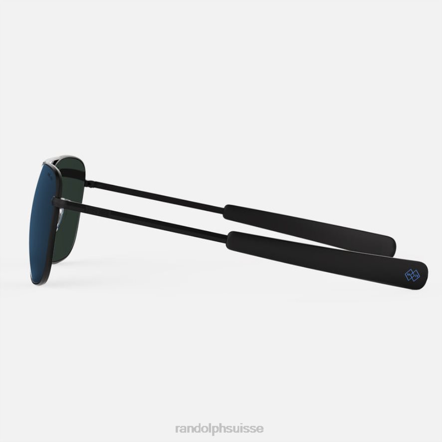 Randolph aviateur 2 noir mat & cobalt lentille en verre polarisée PDX28623
