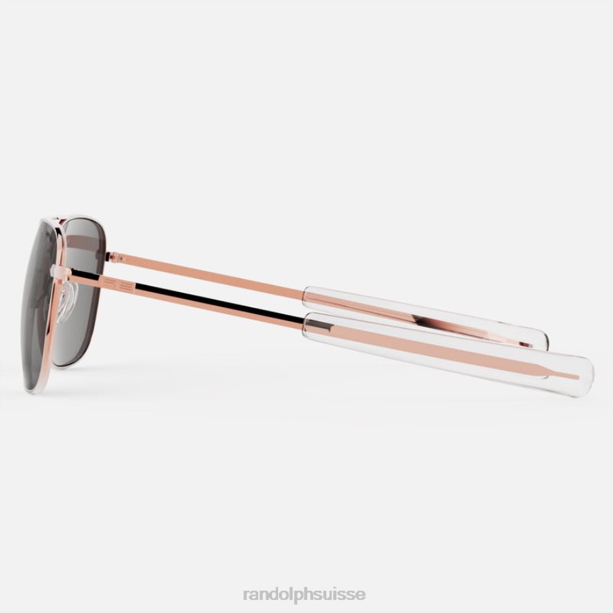 Randolph aviateur 2 or rose 22 carats et gris américain lentille en verre polarisée PDX28617