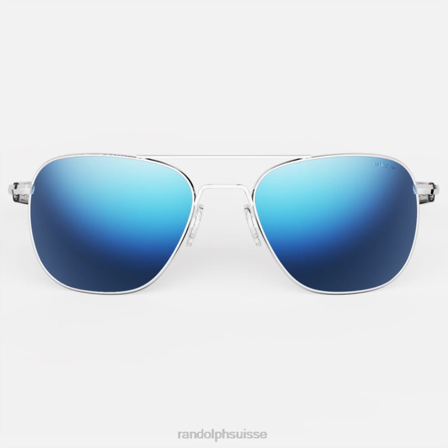 Randolph aviateur 3 chrome brillant et bleu atlantique lentille polarisée en nylon PDX28645