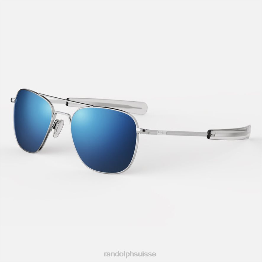 Randolph aviateur 3 chrome brillant et bleu atlantique lentille polarisée en nylon PDX28645