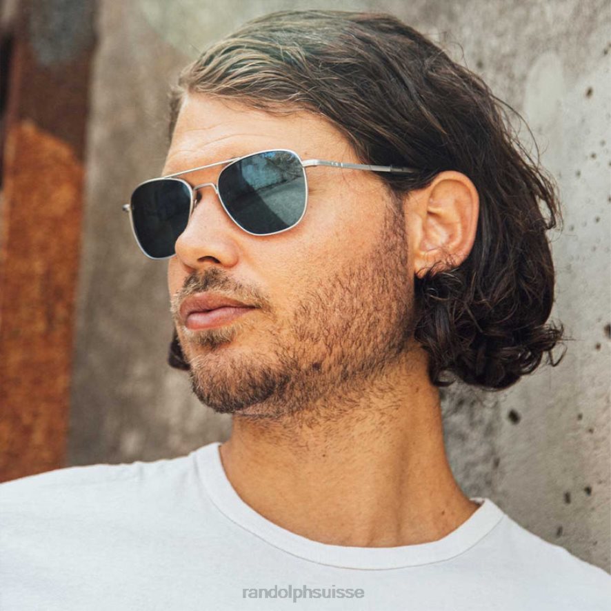 Randolph aviateur 3 chrome brillant et bleu atlantique lentille polarisée en nylon PDX28645