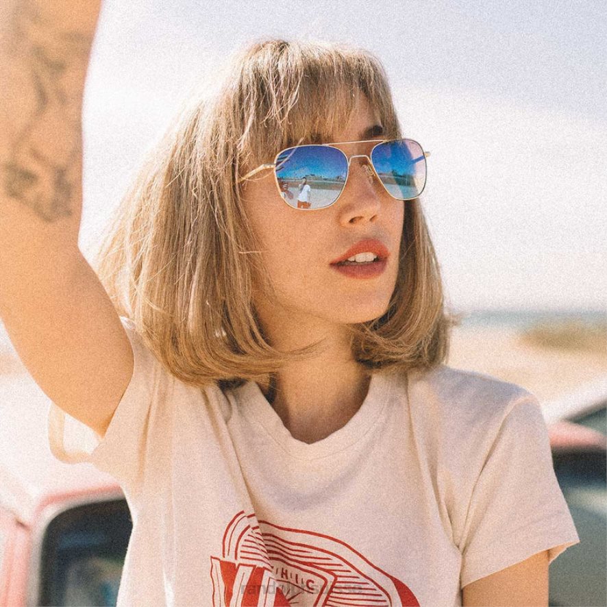 Randolph aviateur 3 chrome mat et aurores boréales lentille polarisée en nylon dégradé PDX28644