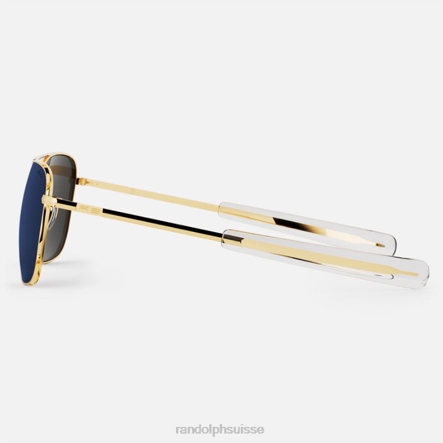 Randolph aviateur 3 or 23 carats et bleu atlantique verre polarisé miroir en nylon PDX28625