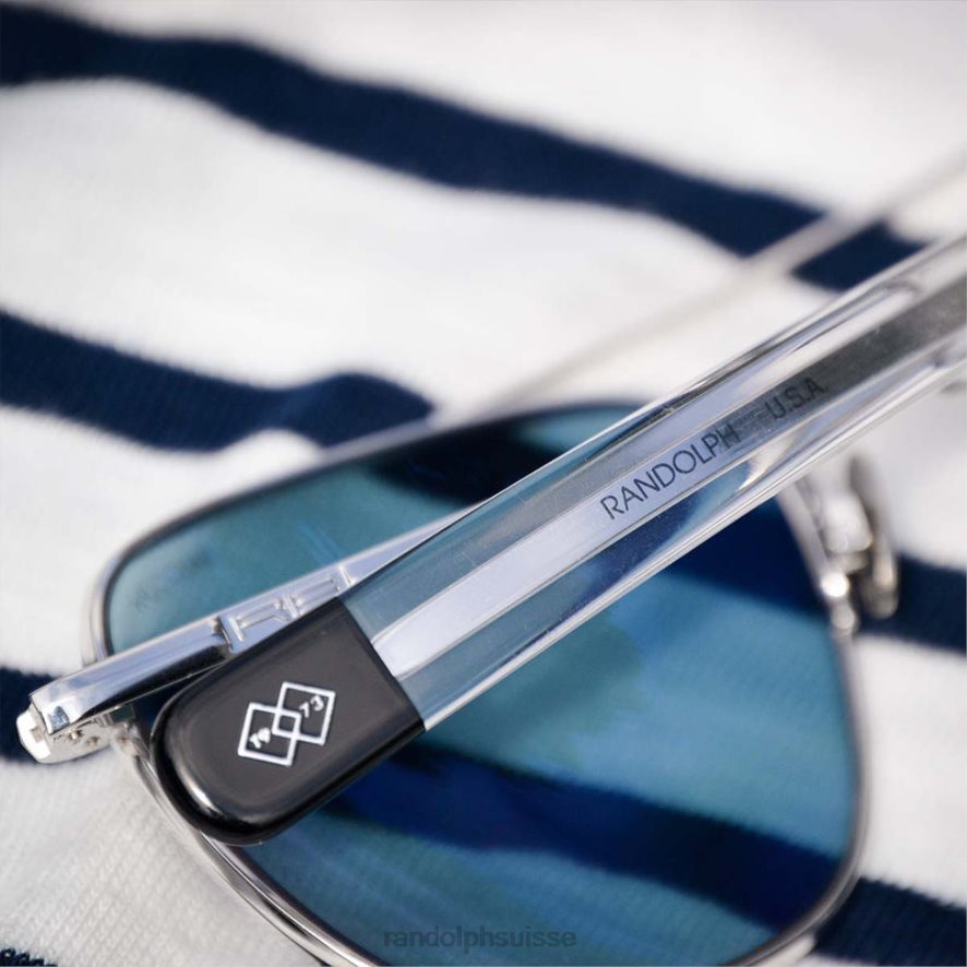 Randolph aviateur 3 or blanc 23 carats et hydro bleu lentille en verre non polarisée PDX28634