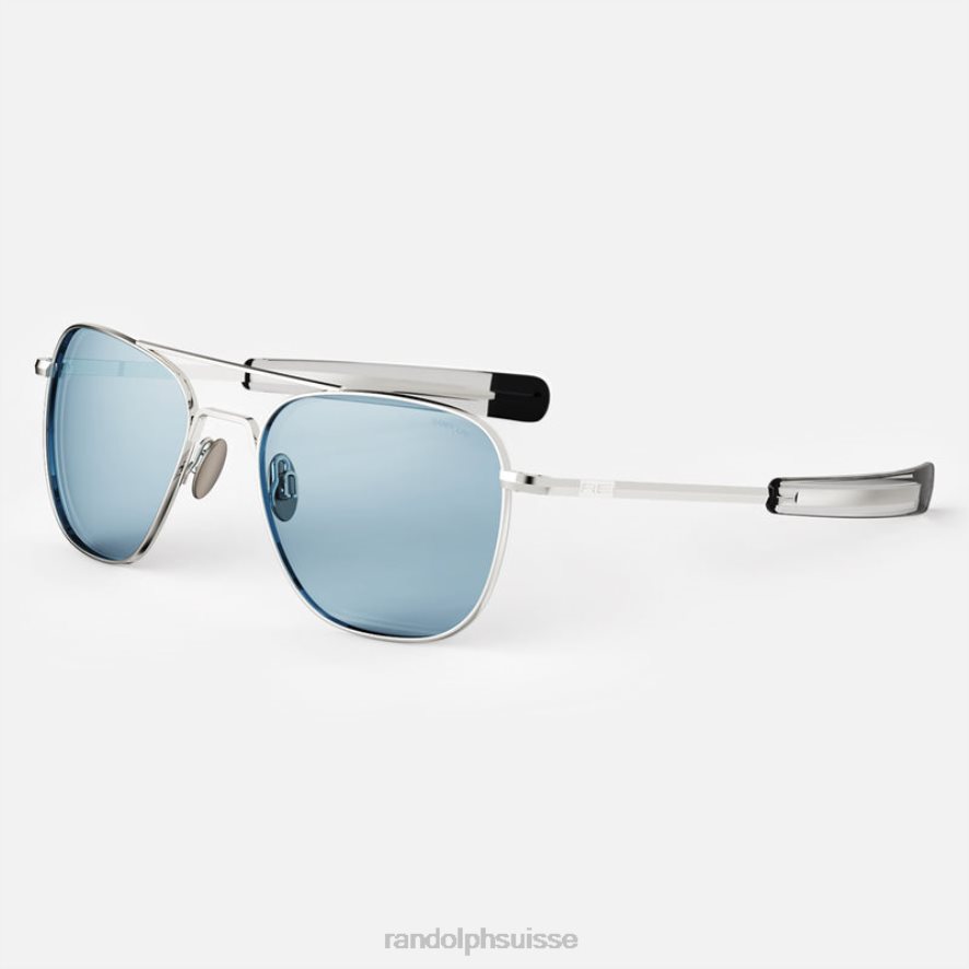 Randolph aviateur 3 or blanc 23 carats et hydro bleu lentille en verre non polarisée PDX28634
