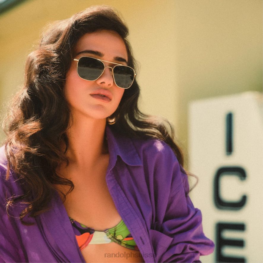 Randolph aviateur 5 Or 23 carats et AGX lentille en verre polarisée PDX28688