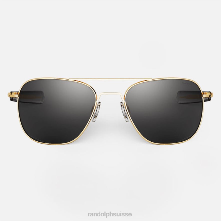 Randolph aviateur 5 or 23 carats et gris américain lentille en verre polarisée PDX28687