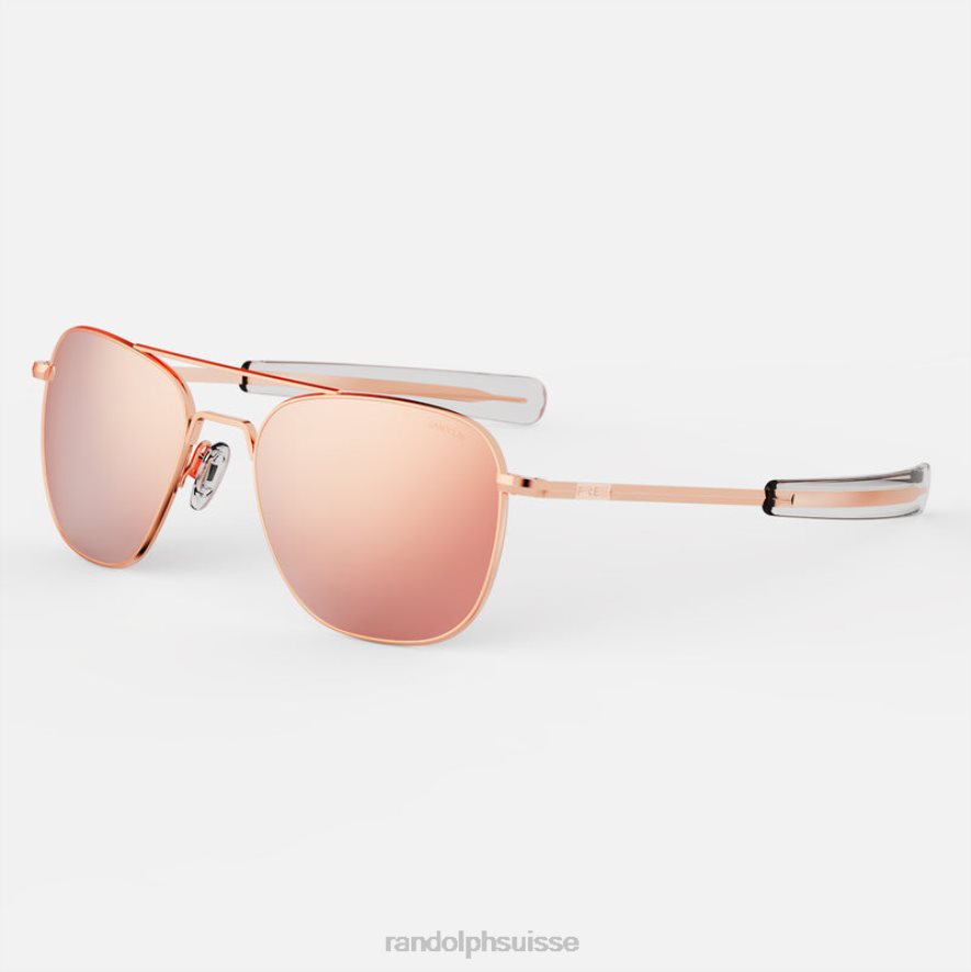 Randolph aviateur 6 Or rose 22 carats et or rose verre polarisé miroir en nylon PDX286103