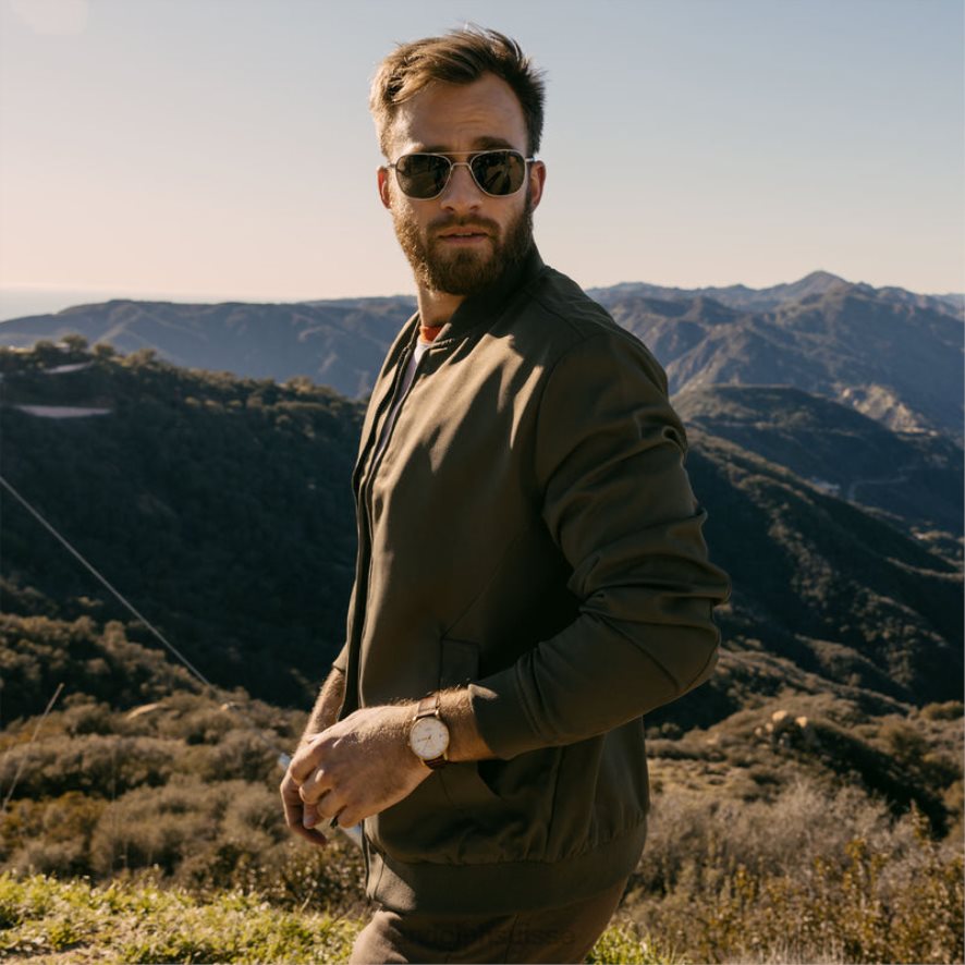 Randolph aviateur 6 chrome brillant et gris américain lentille en verre polarisée PDX286109