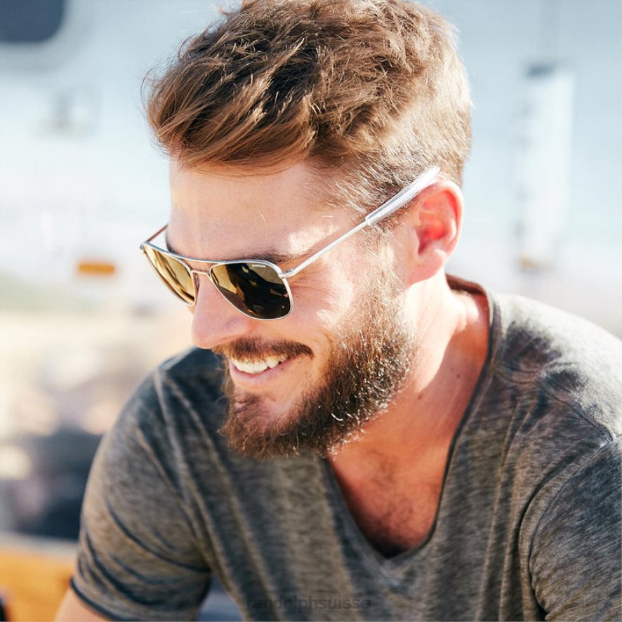 Randolph aviateur 7 chrome mat et agx lentille en verre non polarisée PDX286111