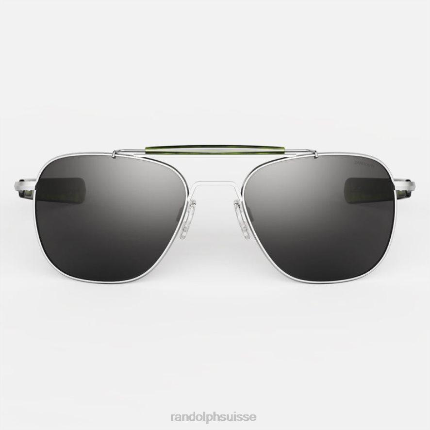 Randolph aviateur ii chrome mat et gris américain lentille en verre non polarisée PDX286120