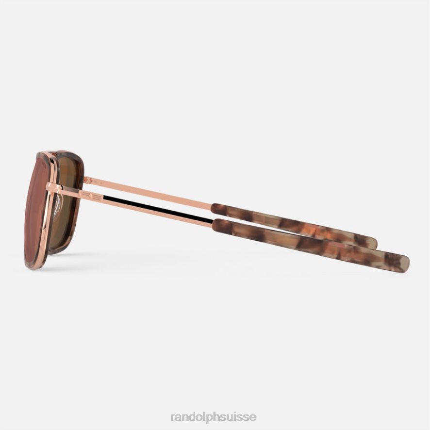 Randolph fusion aviateur Or rose 22 carats et incrustation de tortue rose et or rose lentille polarisée en nylon PDX28614