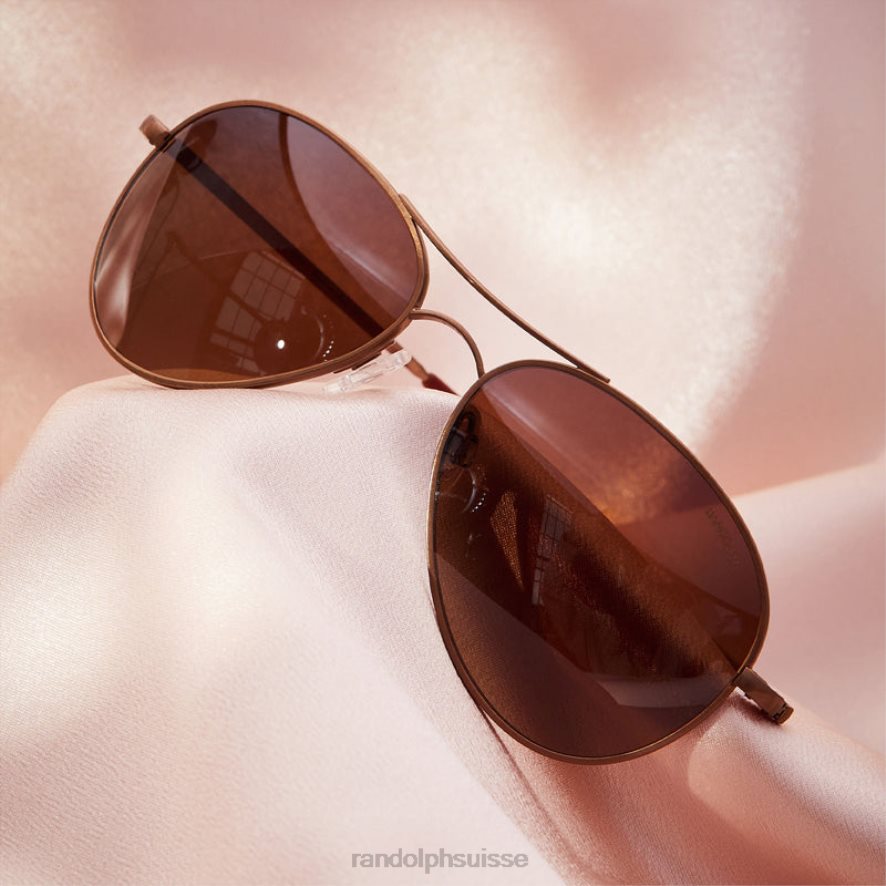 Randolph Amélia Or chocolat satiné 22 carats et sable du cap lentille polarisée en nylon dégradé PDX28663