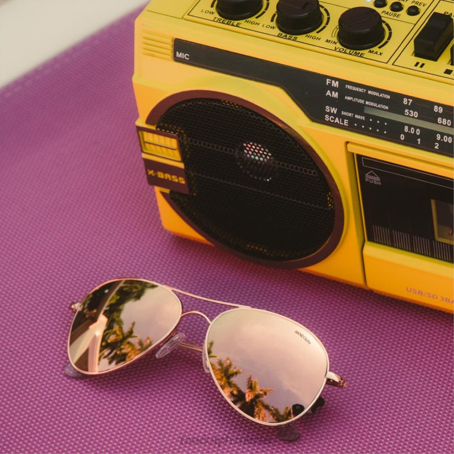 Randolph Amélia Or rose 22 carats et or rose verre polarisé miroir en nylon PDX286133