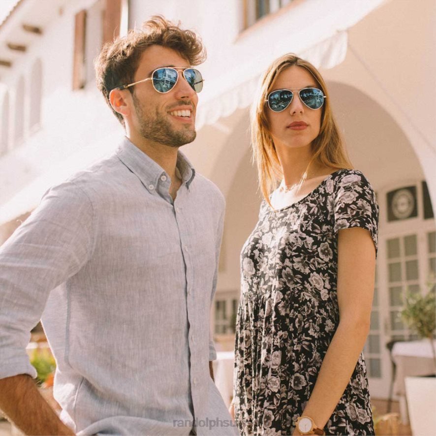 Randolph concorde 1 or 23 carats et cobalt lentille en verre polarisée PDX28618