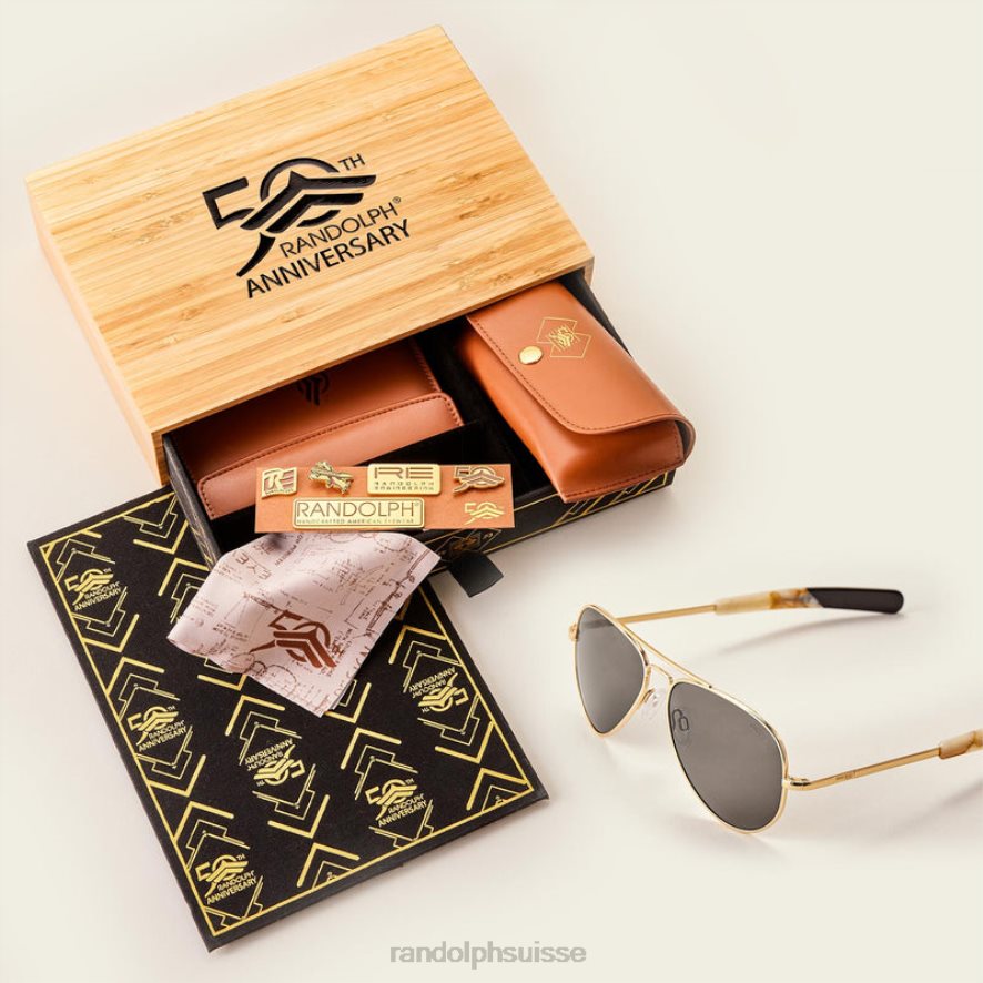 Randolph concorde 1 or 23 carats et gris américain lentille en verre polarisée PDX2862