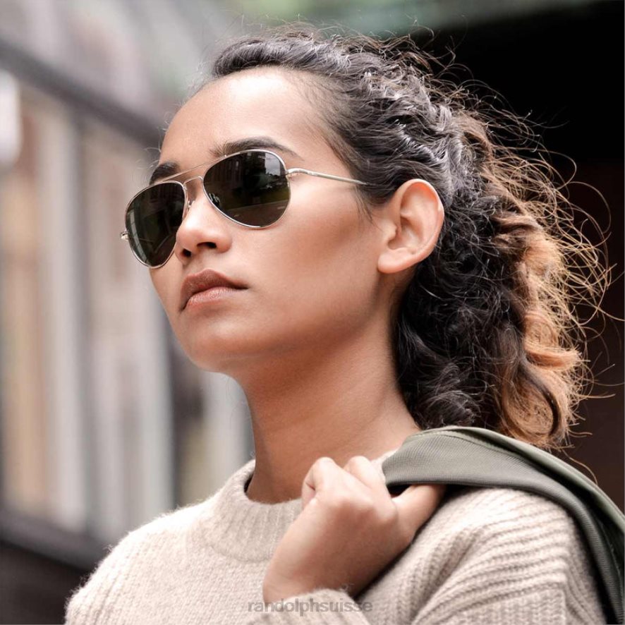 Randolph concorde 2 noir mat et gris américain lentille en verre polarisée PDX28647