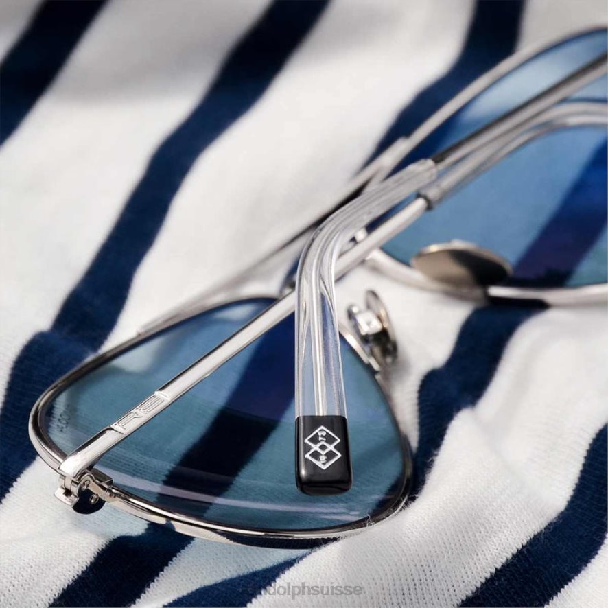 Randolph concorde 3 or blanc 23 carats et hydro bleu lentille en verre non polarisée PDX28652