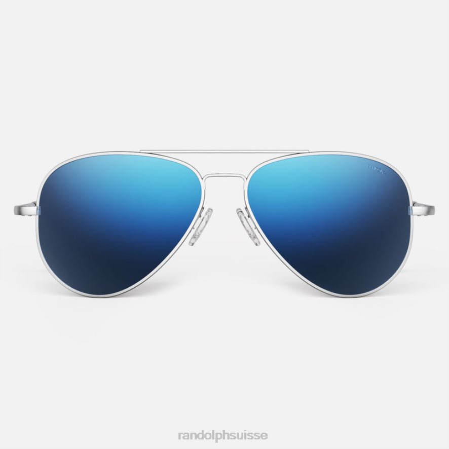 Randolph concorde 4 chrome mat et bleu atlantique lentille en nylon miroir non polarisée PDX286138