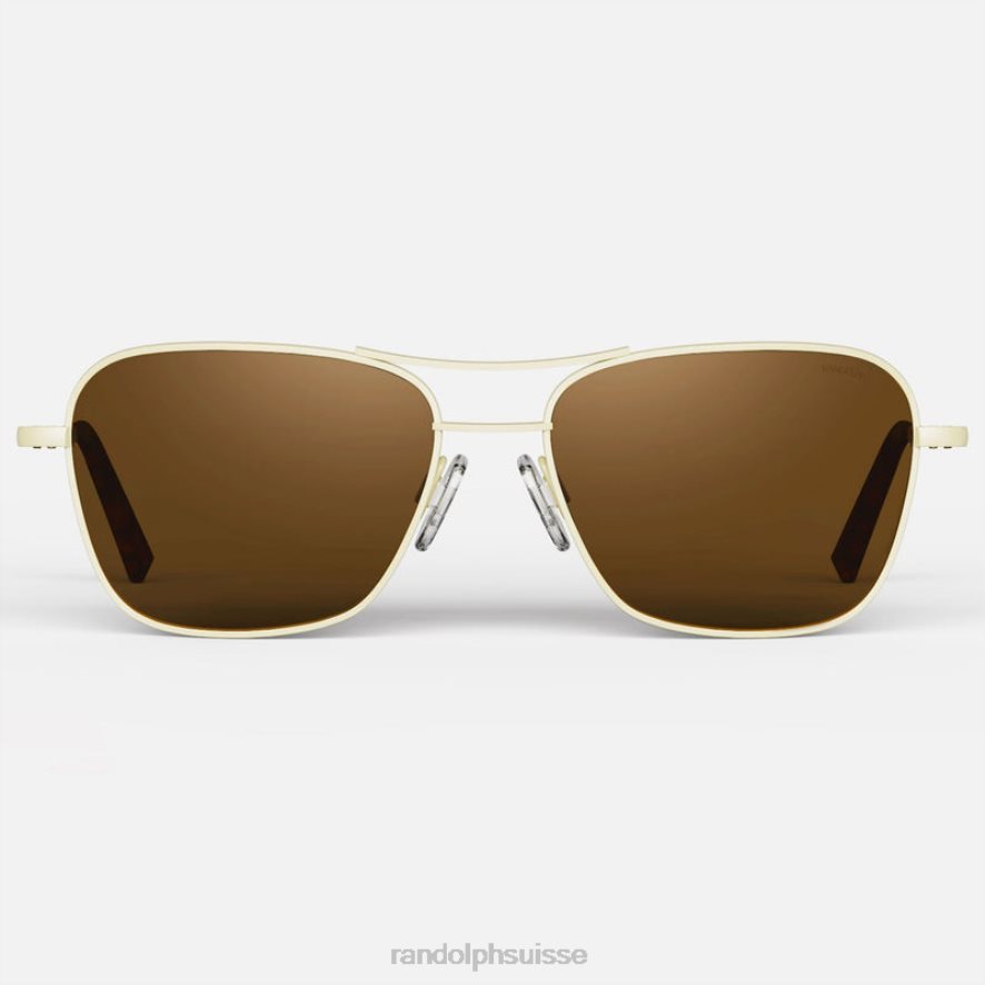 Randolph corsaire Or champagne 22 carats et bronzage américain lentille en verre polarisée PDX28638