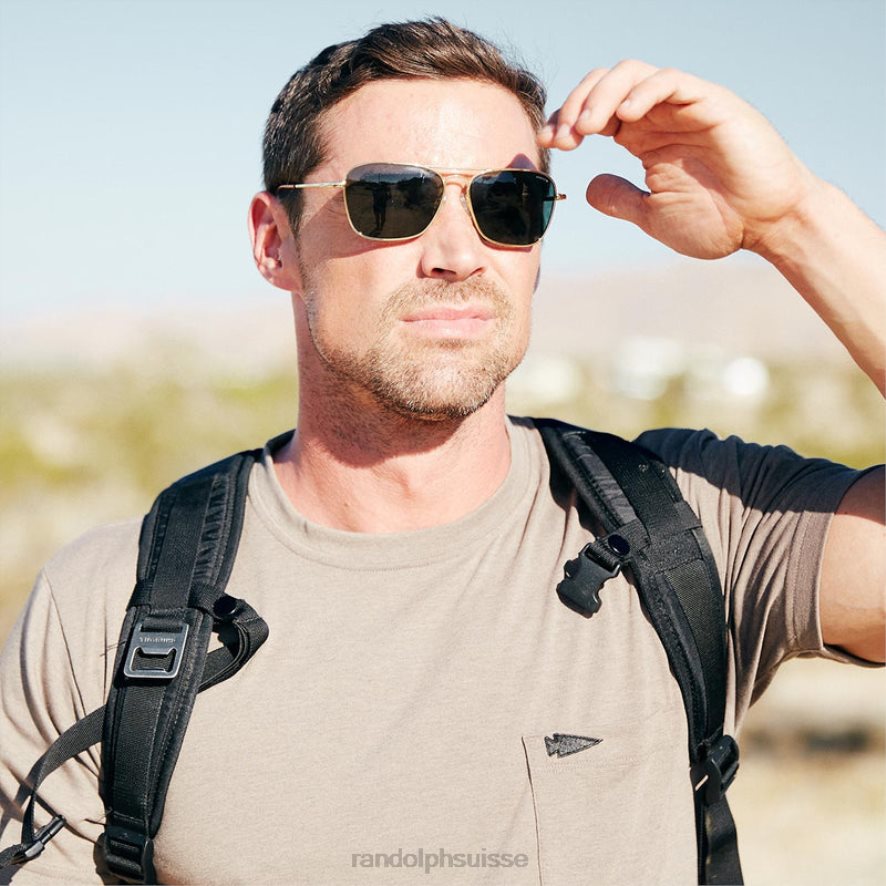 Randolph intrus or 23 carats et gris américain lentille en verre non polarisée PDX286119