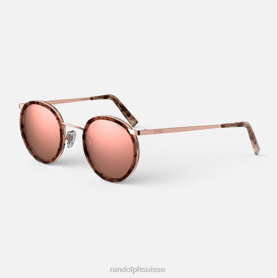 Randolph fusion p3 Or rose 22 carats et incrustation de tortue rose et or rose lentille polarisée en nylon PDX28620