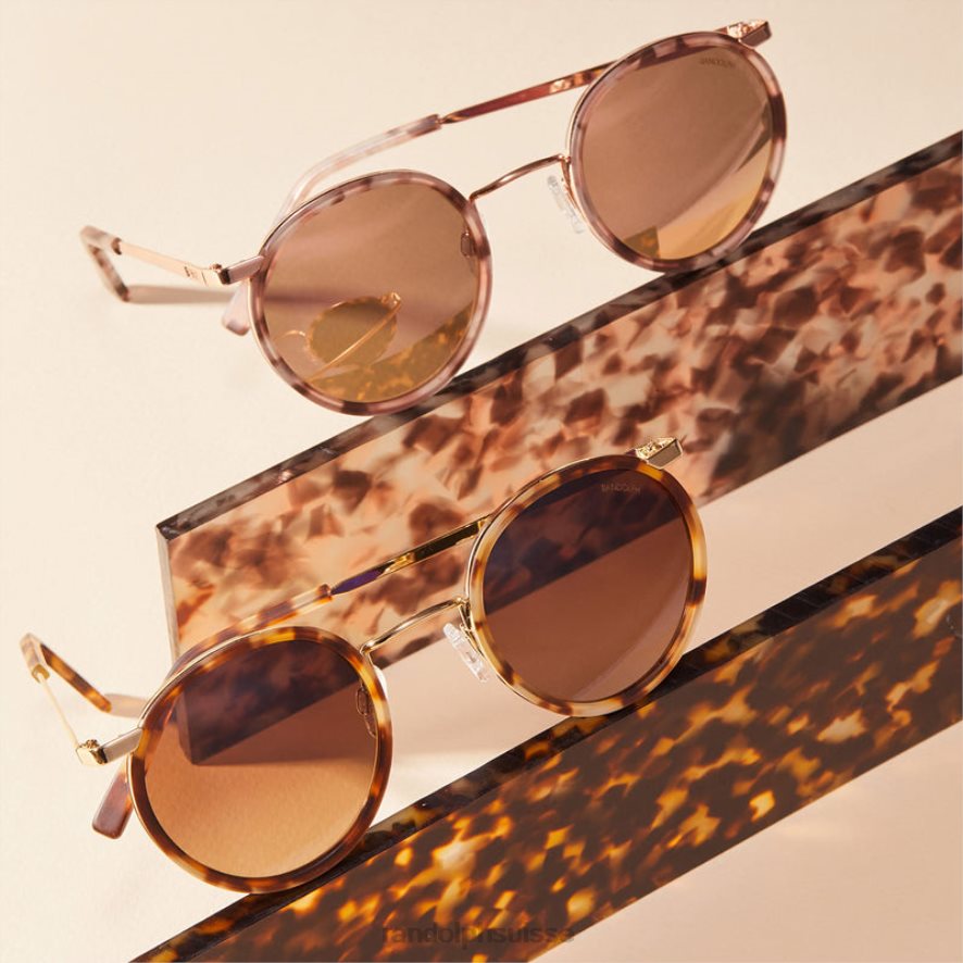 Randolph fusion p3 Or rose 22 carats et incrustation de tortue rose et or rose lentille polarisée en nylon PDX28620