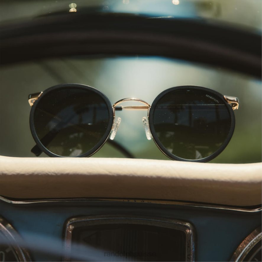 Randolph fusion p3 or 23 carats et incrustation d\'onyx mat et feuillage persistant lentille en nylon dégradé non polarisée PDX28689