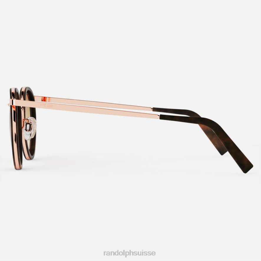 Randolph fusion p3 or rose 22 carats et incrustation de tortue de chocolat noir et sable du cap lentille en nylon dégradé non polarisée PDX28690