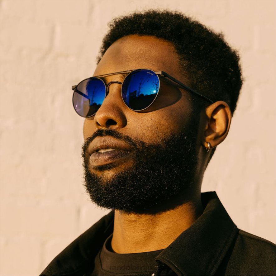 Randolph ombre p3 noir mat et bleu atlantique lentille en nylon miroir non polarisée PDX286140