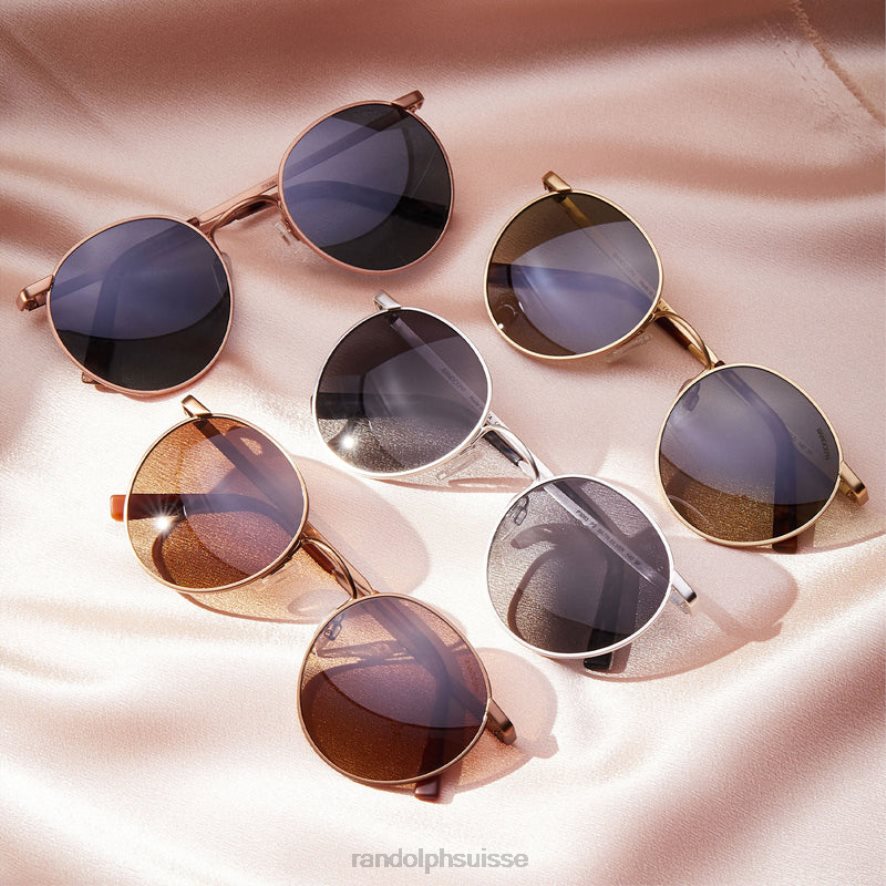 Randolph p3 Or rose satiné 22 carats et ardoise lentille polarisée en nylon dégradé PDX28640