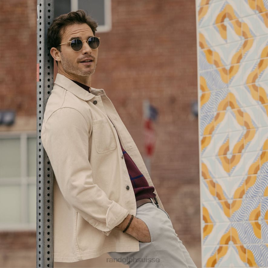 Randolph p3 Or satiné 23 carats et feuillage persistant lentille polarisée en nylon dégradé PDX28641