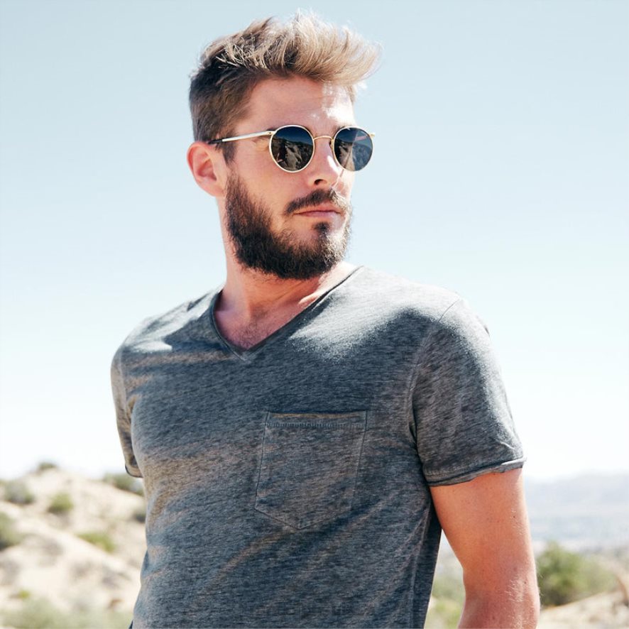 Randolph p3 chrome brillant et gris américain lentille en verre non polarisée PDX286128