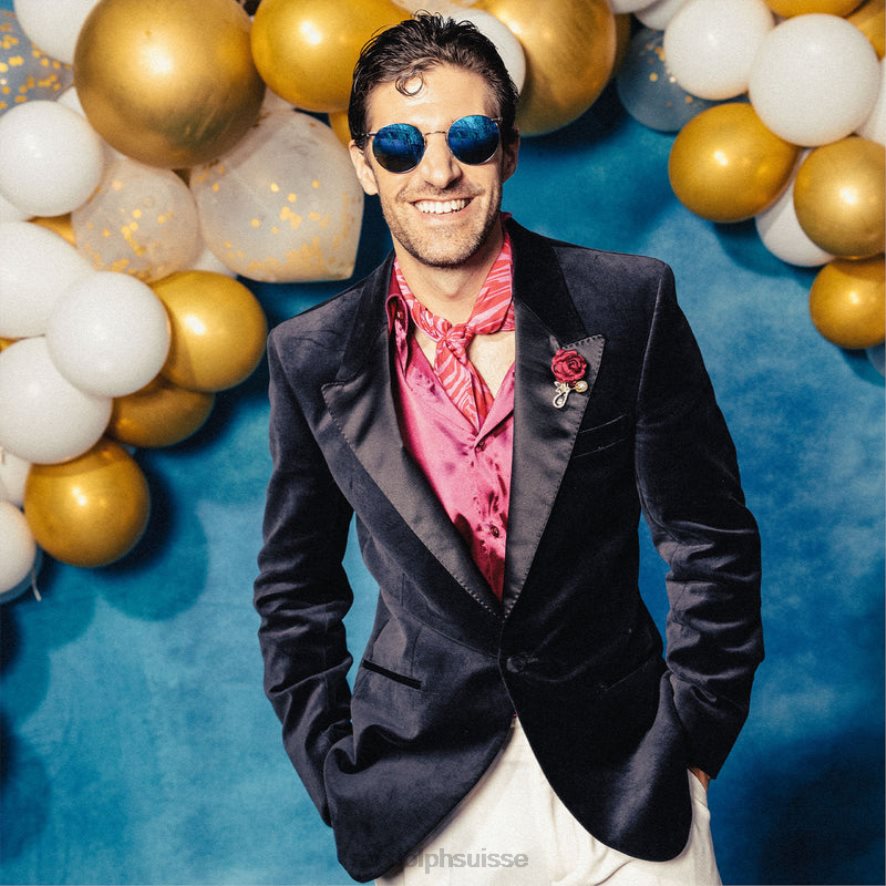 Randolph p3 or blanc 23 carats et cobalt lentille en verre polarisée PDX2867