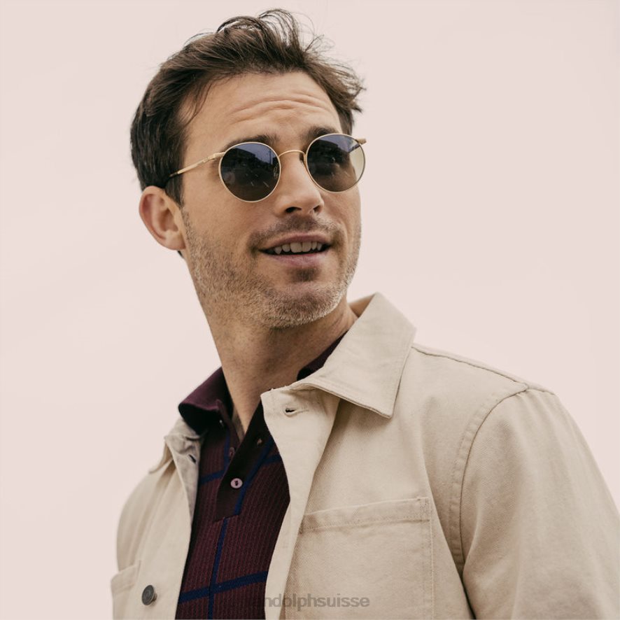 Randolph p3 or blanc 23 carats et hydro bleu lentille en verre non polarisée PDX28656